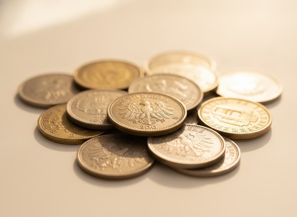 Deutsche-Mark-Münzen und -Scheine