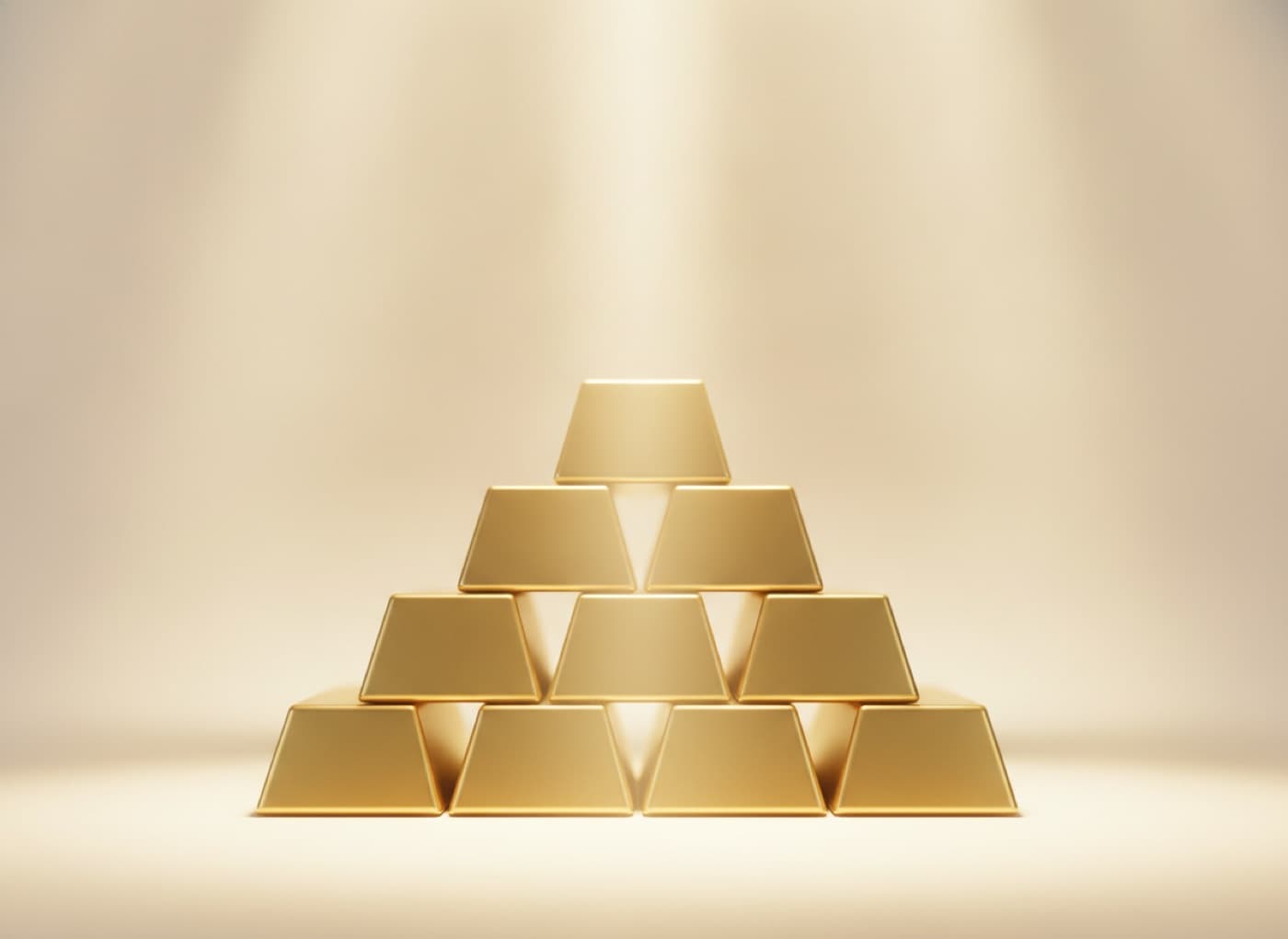 Goldpreis-Entwicklung auf einem Kurschart mit Goldmünzen im Vordergrund